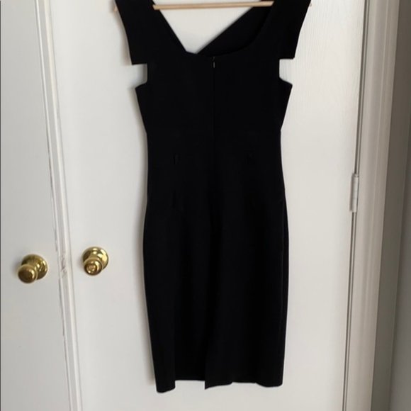 Size 6 Black Halo Belted Classic Jackie O Midi Dress - Picture 10 of 13